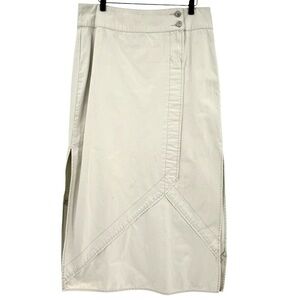 Vintage 90s BKE Denim Maxi Skirt Long Straight Cream/Off White 100% Cotton 31/L